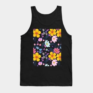 Colorful and Pretty Flower Design Pattern Tank Top